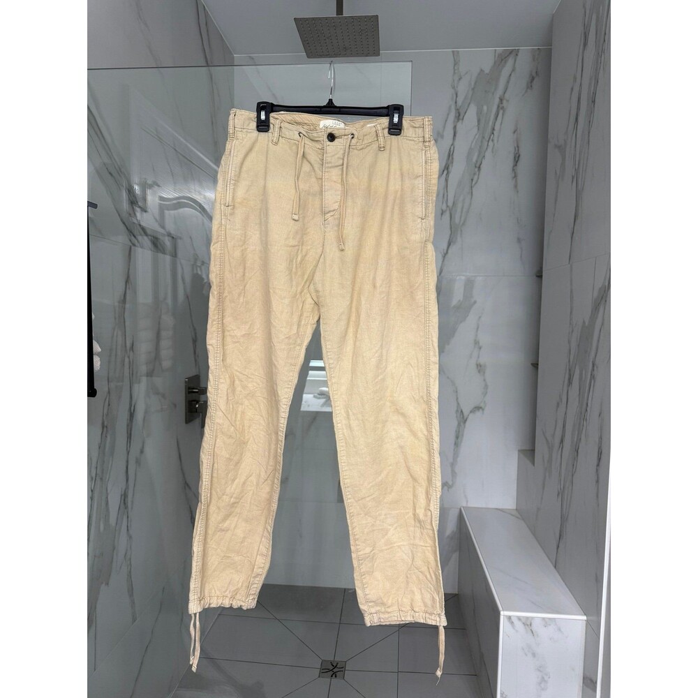 H&M Linen Cotton Blend Pants Regular Fit Sz 34